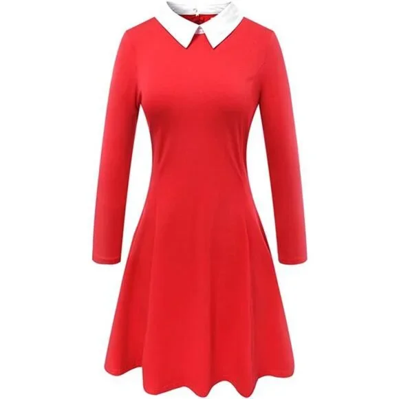 green emerald velvet dress Peter Pan Collar Fit & Flare Button Coat Ivory / Xs main image 1